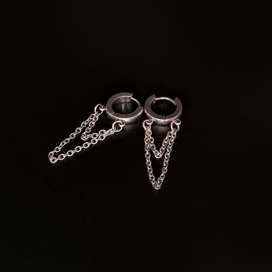 Silver Chain Drop Earring (Pair)