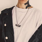 Silver Angel Wing Heart & Rolo Chain 3mm-22inch