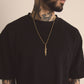 Gold Dagger Pendant & Rolo Chain 3mm-24inches