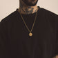 Gold Compass Pendant & Rolo Chain 3mm-24inches