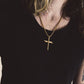 Twisted Rebels Nail Cross Pendant & Rolo Chain 3.5mm - 60cm (Gold)