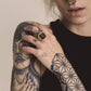 Twisted Rebels Brown Stone Onyx Ring (Gold)
