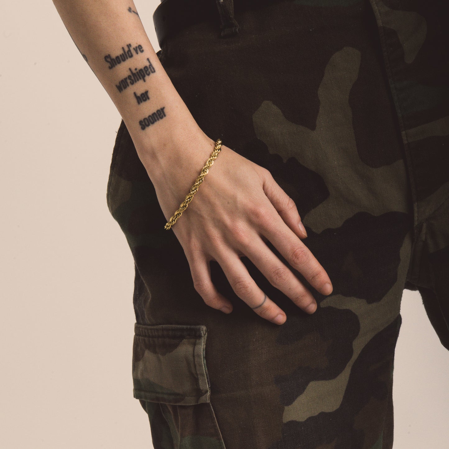 Gold Rope Bracelet 5mm-18cm