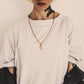 Gold Angel Wing Pendant & Rolo Chain 3mm-24inches