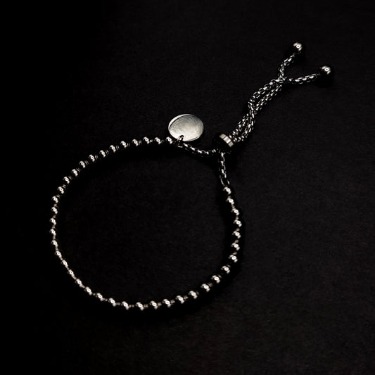 Silver Pendant Bead Bracelet (Adjustable)