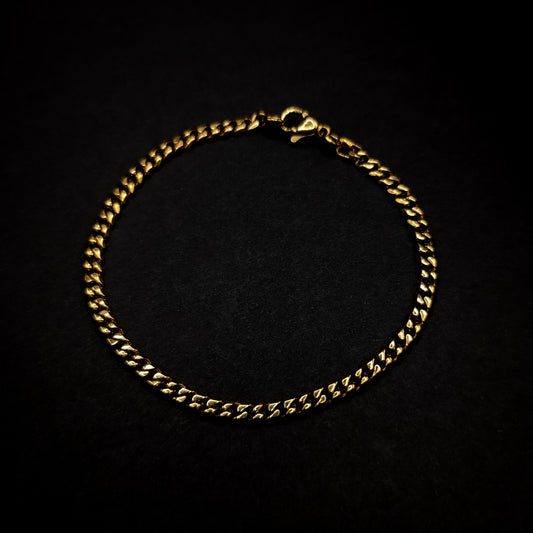 Gold Cuban Link Bracelet 3.6mm-18cm