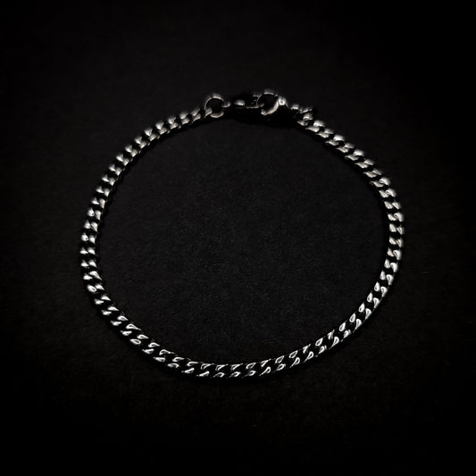 Silver Cuban Link Bracelet 3.6mm-18cm