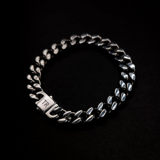 Silver Cuban Link Bracelet 10mm-20cm