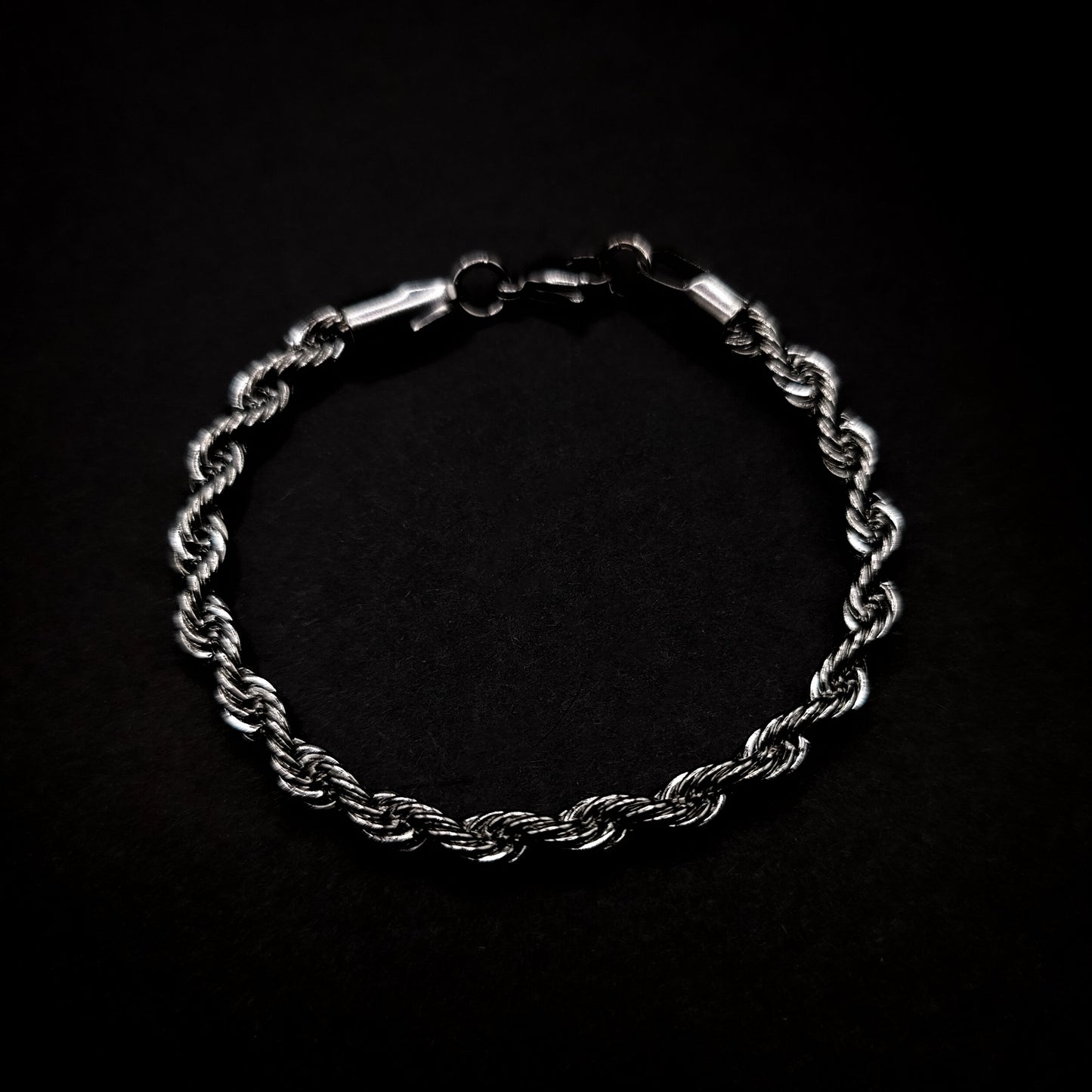 Silver Rope Bracelet 5mm-18cm