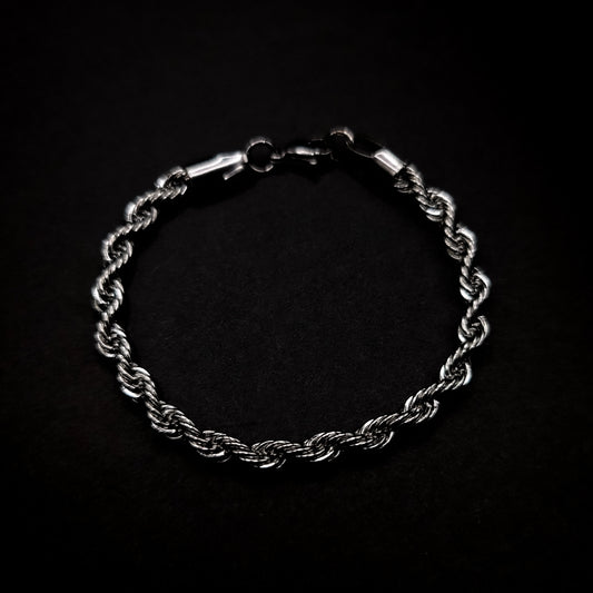 Silver Rope Bracelet 5mm-18cm