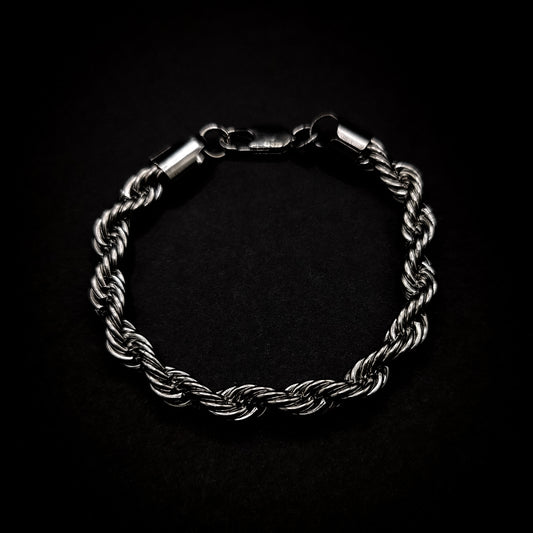 Silver Rope Bracelet 8mm-20cm