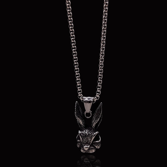 Silver Goth Bunny & Rolo Chain 3mm-22inch