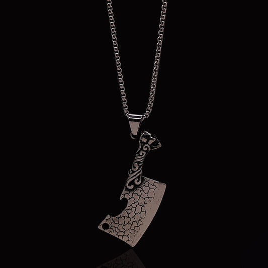 Silver Butchers Knife & Rolo Chain 3mm-22inch