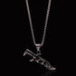 Silver Skull Dagger & Rolo Chain 3mm-22inch