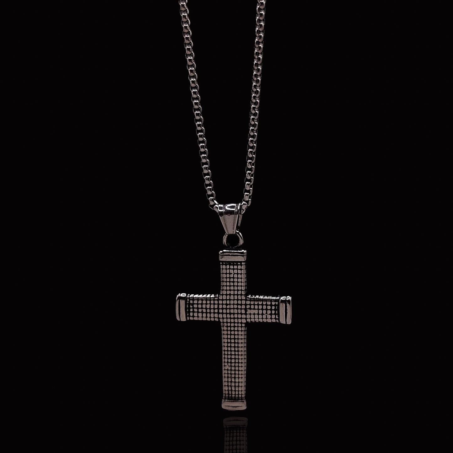 Silver Cross & Rolo Chain 3mm-22inch