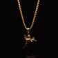 Gold Machine Gun Cherub Pendant & Rolo Chain 3mm-22inch