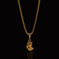 Gold Lets Pray Pendant & Rolo Chain 3mm-22inch