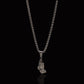 Silver Lets Pray & Rolo Chain 3mm-22inch