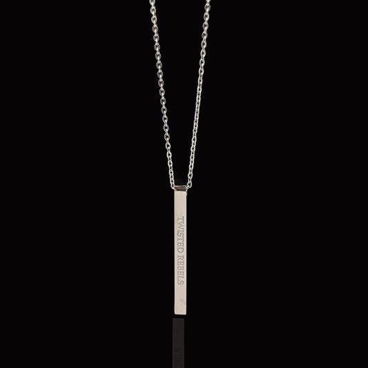 Twisted Rebels Bar Pendant & Rolo Chain 3mm - 50cm (Silver)