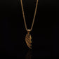 Gold Angel Wing Pendant & Rolo Chain 3mm-24inches