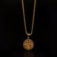 Gold Compass Pendant & Rolo Chain 3mm-24inches