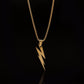Gold Lightning Pendant & Rolo Chain 3mm-24inches