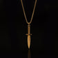 Gold Dagger Pendant & Rolo Chain 3mm-24inches