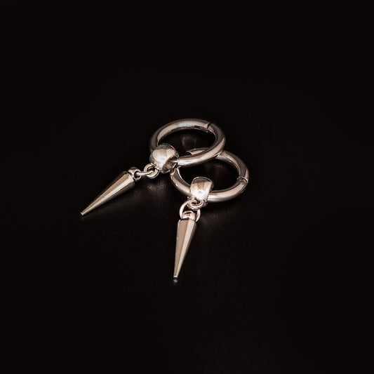 Silver Spike Drop Earring (Pair)