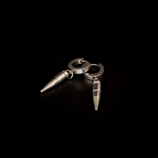Silver Bullet Drop Earring (Pair)