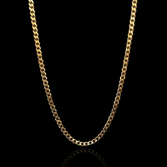 Gold Curb Link Chain 3mm