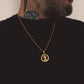 Gold St Christopher Pendant & Rolo Chain 3mm-22inch
