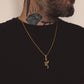 Gold Single Rose Pendant & Rolo Chain 3mm-22inch